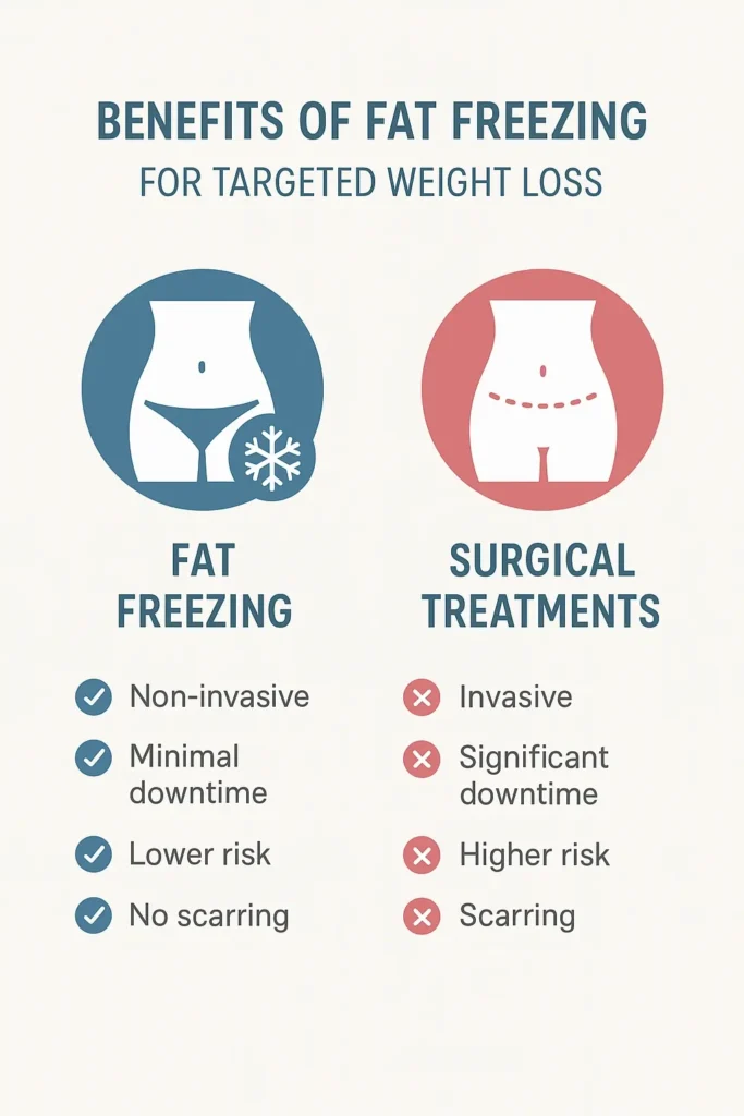graphic showing the benefits of fat freezing Stratford