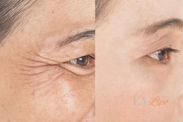Before and after results of woman - HI-fu wrinkles reduction treatment Stratford