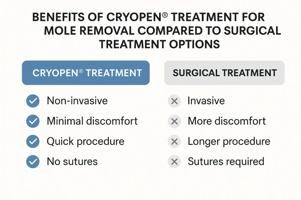 Benefits of facial mole removal Stratford - call our team today to book a consultation